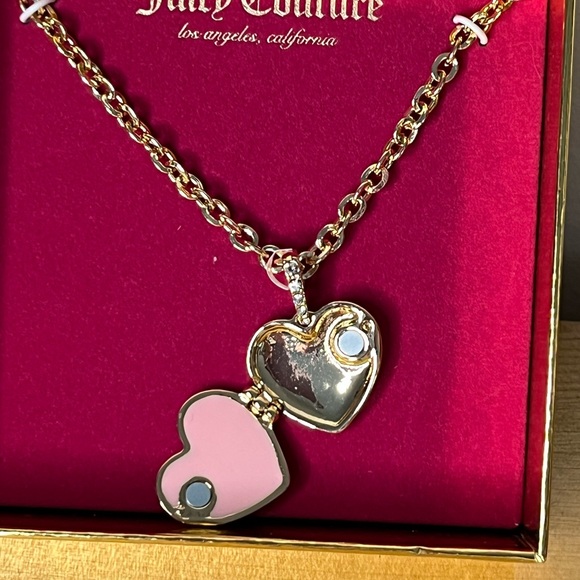 Juicy Couture Gold-tone Crystal Heart Locket Pendant Necklace New in Box - Picture 5 of 13